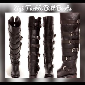 Zigi Girl Tackle OTK Thigh High Black Boots Sz 9